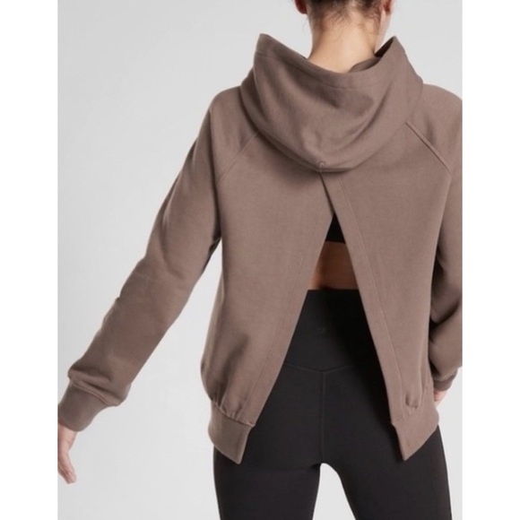 Athleta Tops - Athleta Slit Back Moonrise Hoodie in Purple Brown